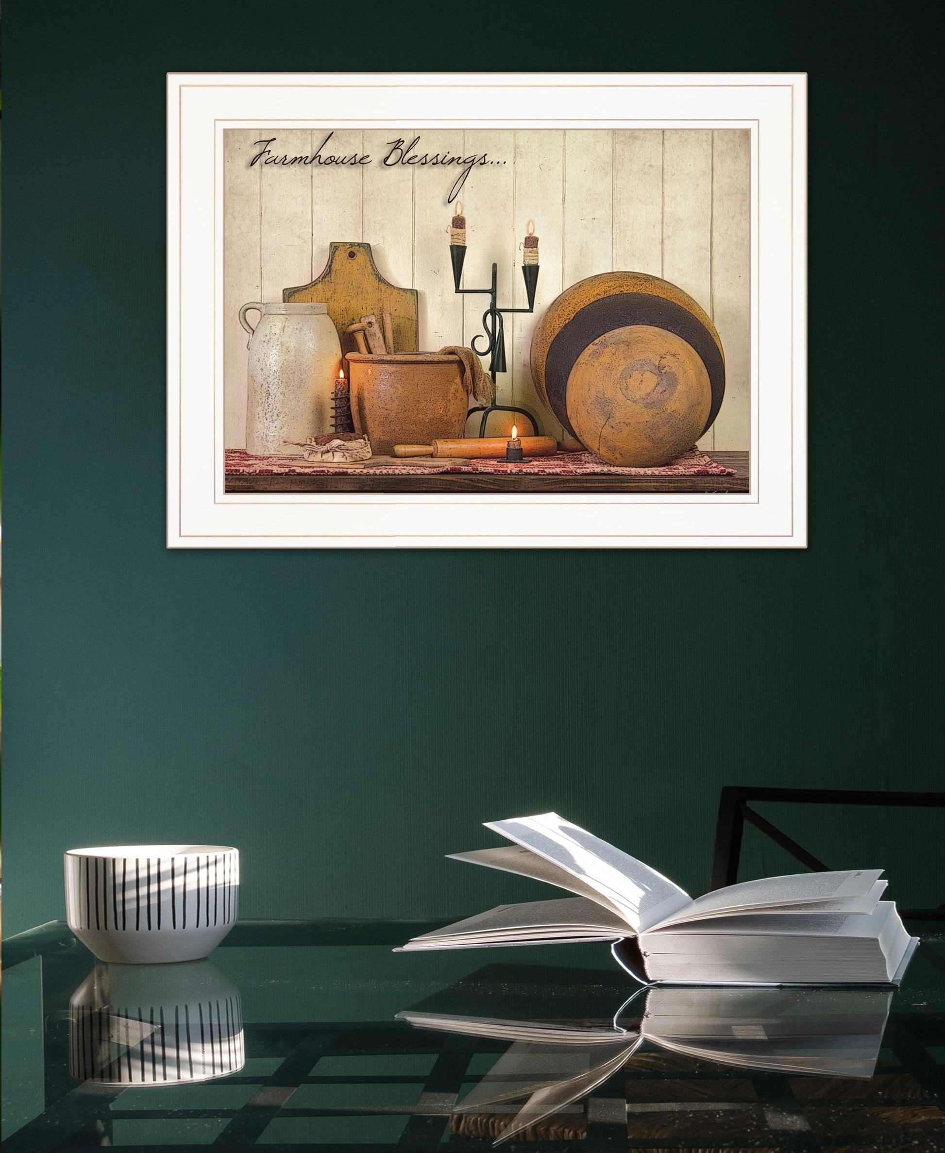 Farmhouse Blessings 2 White Framed Print Kitchen Wall Art-3