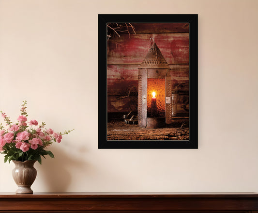 Tinners Lantern 3 Black Framed Print Wall Art-0