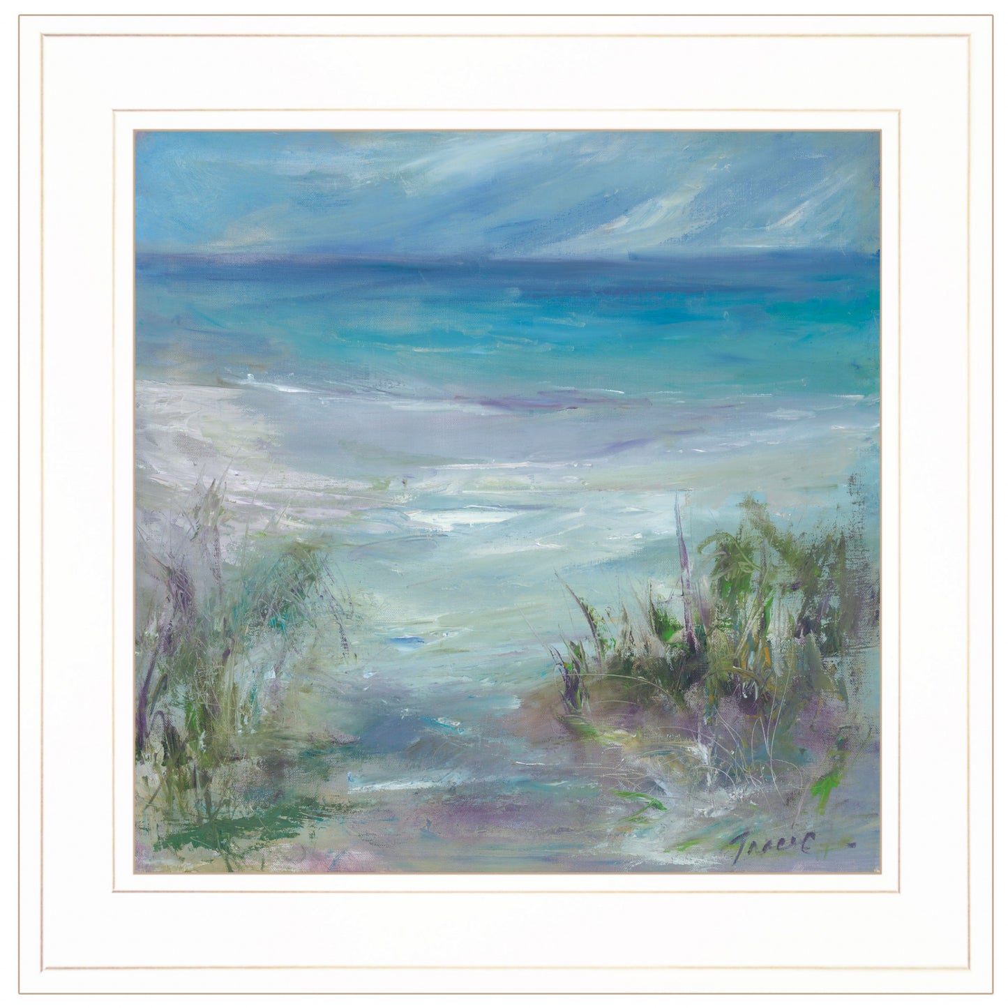 Blue Horizons 2 White Framed Print Wall Art-1