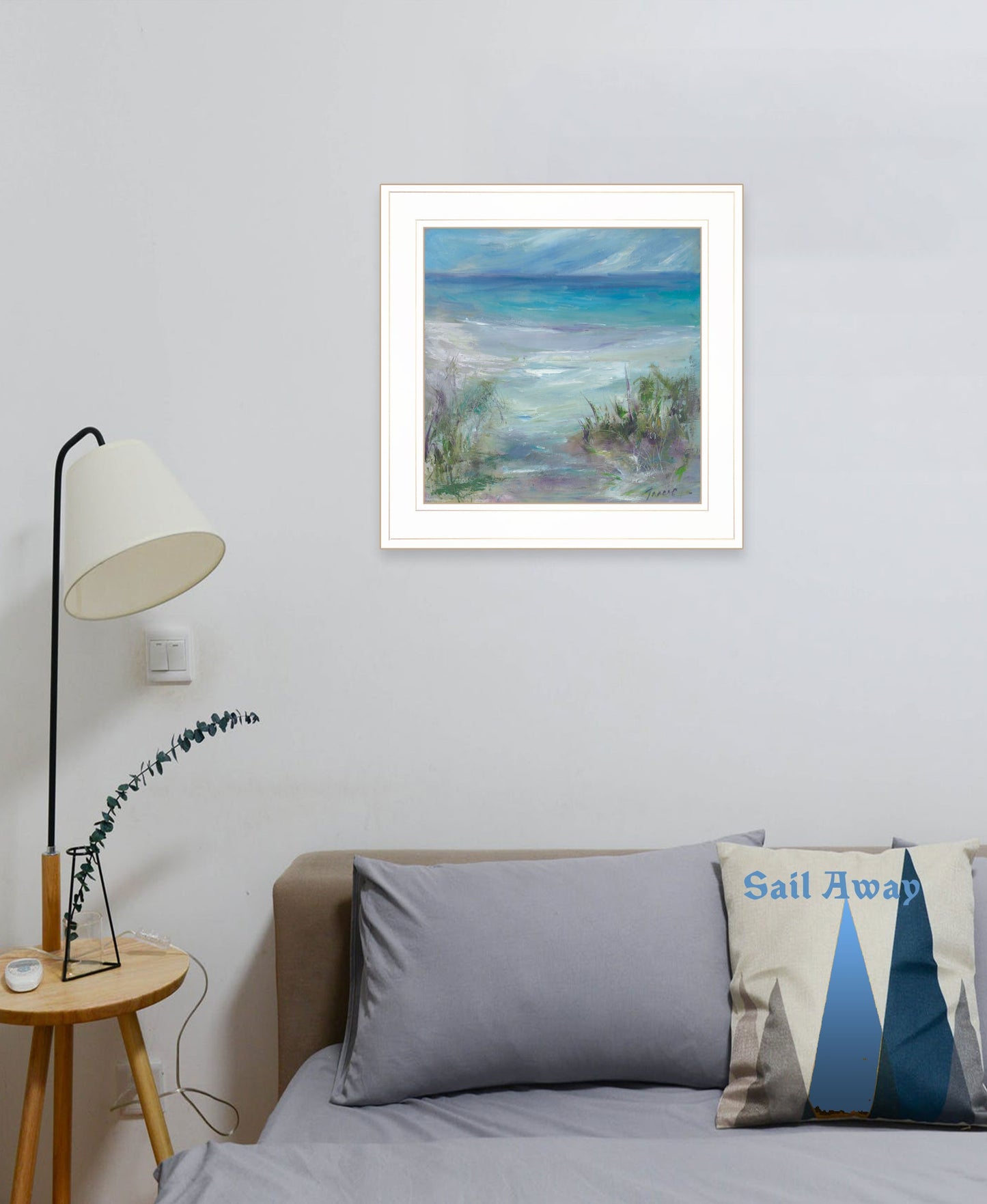 Blue Horizons 2 White Framed Print Wall Art-3