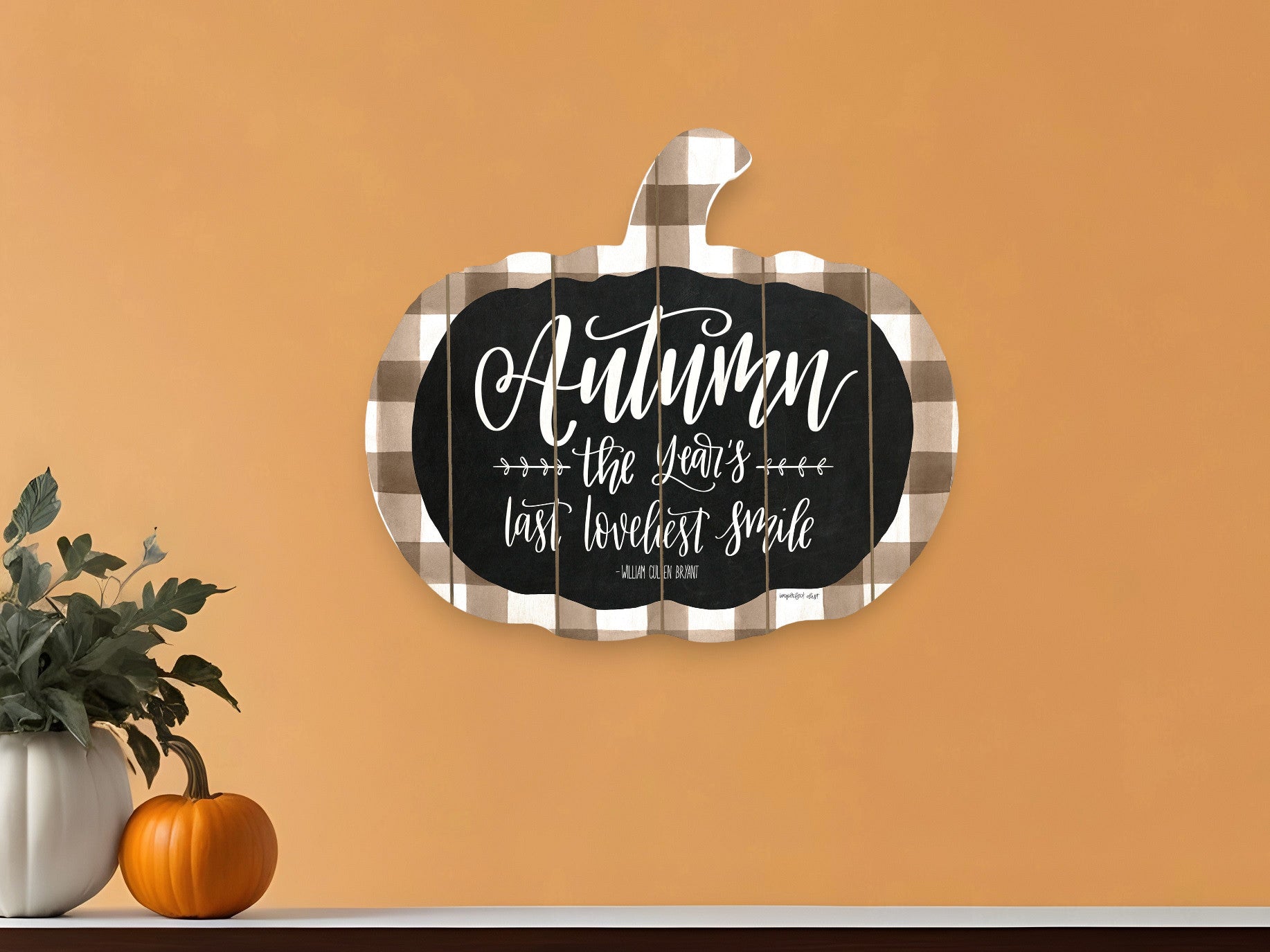 Autumn The Years Last Loveliest Smile Pumpkin Shape Wall Art-0