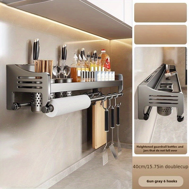 Wall-Mounted Kitchen Stainless Steel Storage Rack-2
