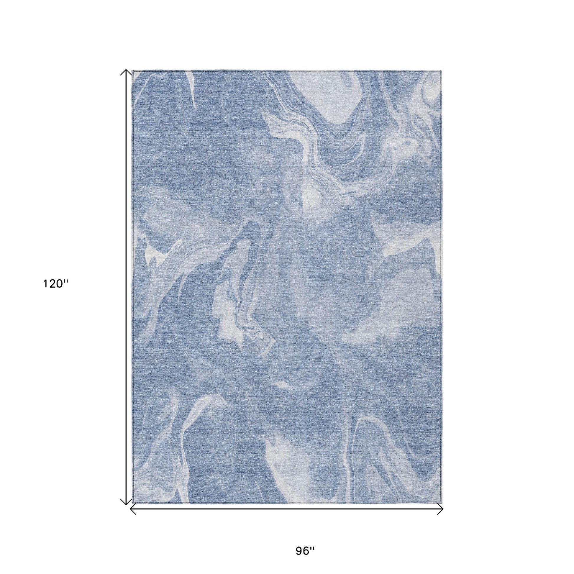 8' X 10' Blue And Sky Blue Abstract Washable Indoor Outdoor Area Rug-2