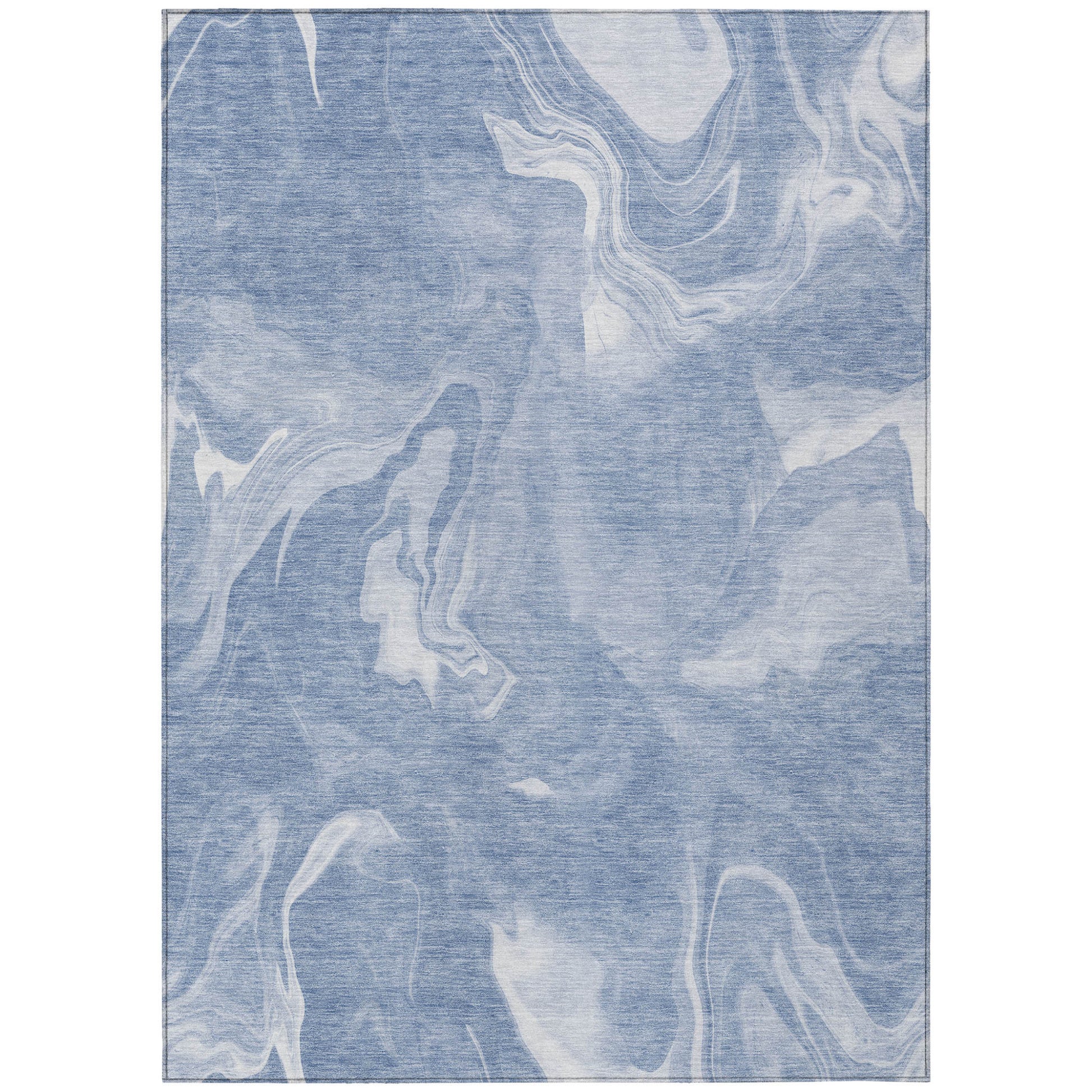 8' X 10' Blue And Sky Blue Abstract Washable Indoor Outdoor Area Rug-1