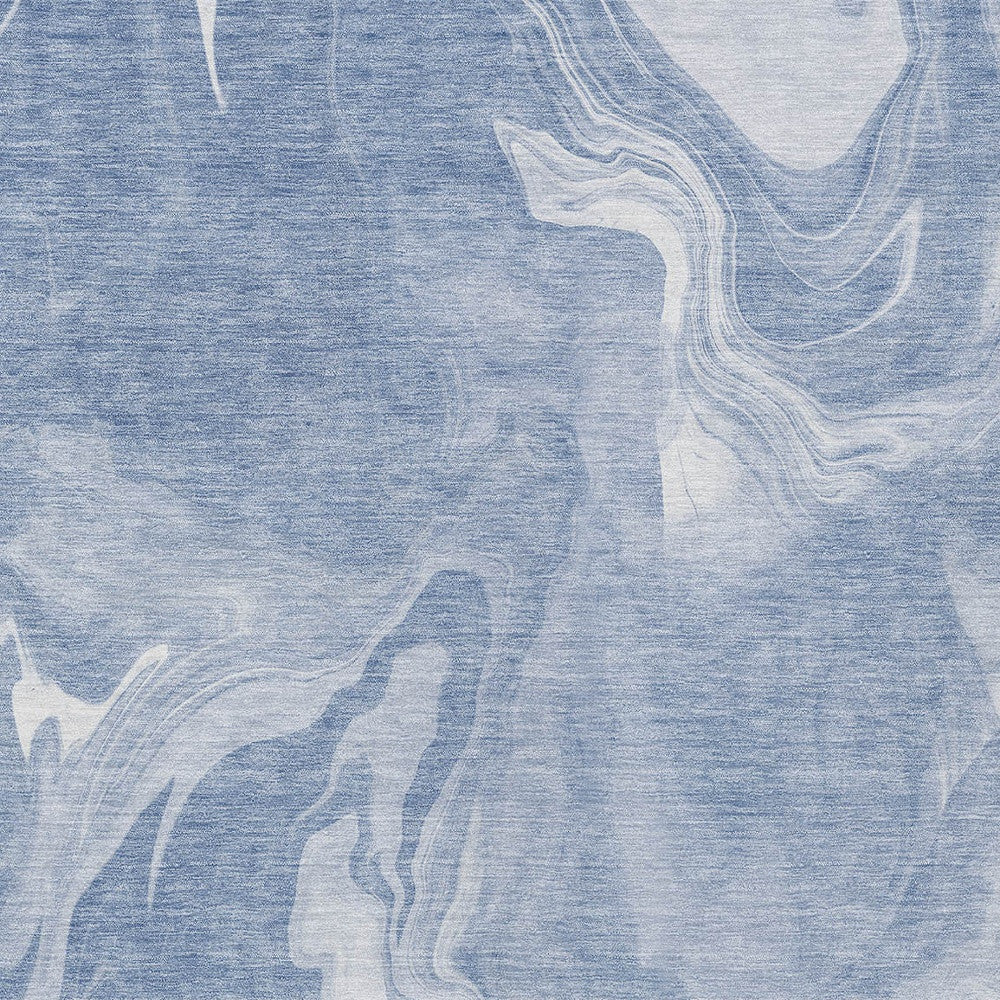 8' X 10' Blue And Sky Blue Abstract Washable Indoor Outdoor Area Rug-5