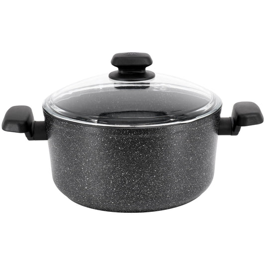 Korkmaz Ornella Non Stick 11 Inch 8 Liter Casserole with Lid in Black-0