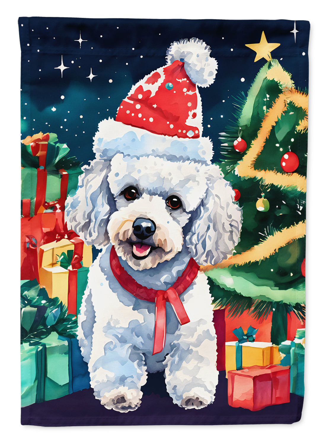 Poodle Christmas Garden Flag-0