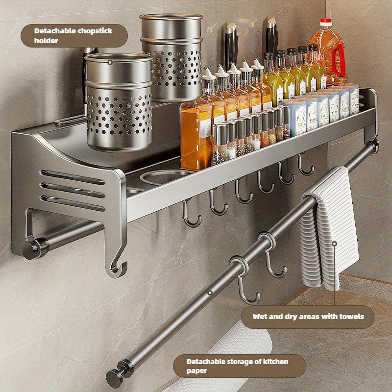 Wall-Mounted Kitchen Stainless Steel Storage Rack-3