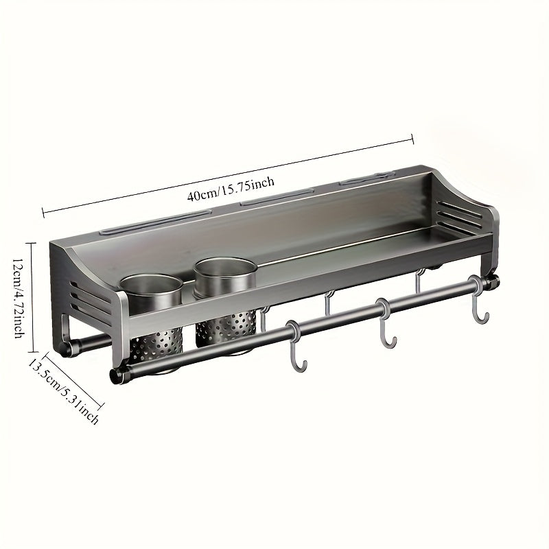 Wall-Mounted Kitchen Stainless Steel Storage Rack-4