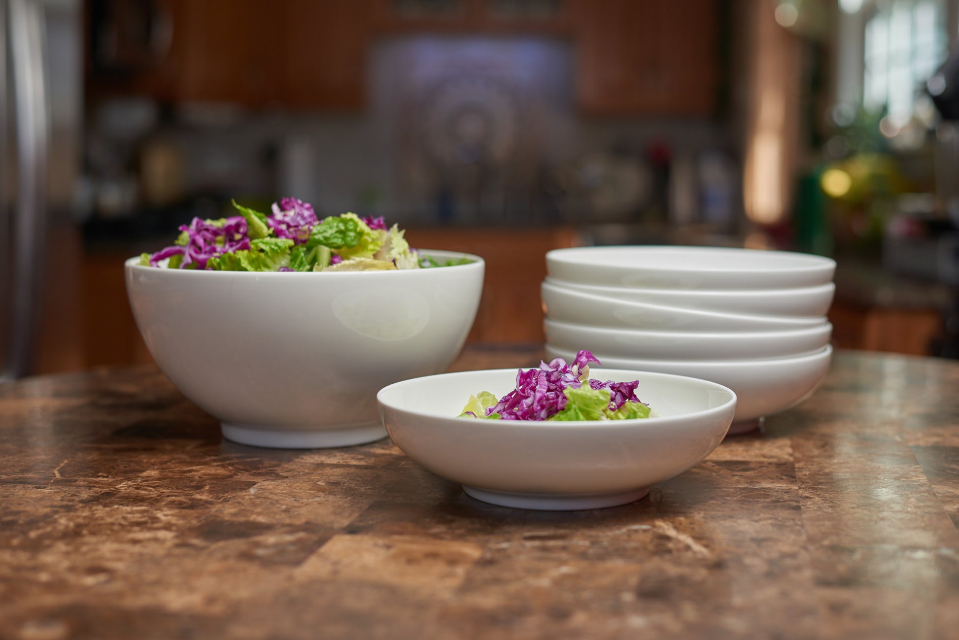 White Six Piece Porcelain Service For Six Bowl Set-6