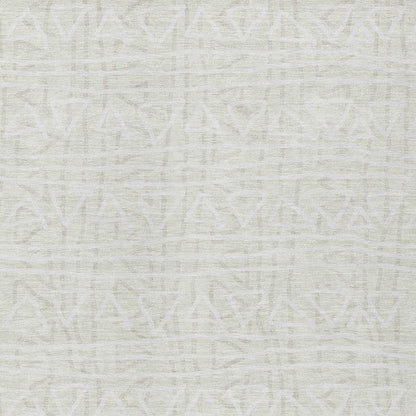 3' X 5' Ivory And Beige Geometric Washable Indoor Outdoor Area Rug