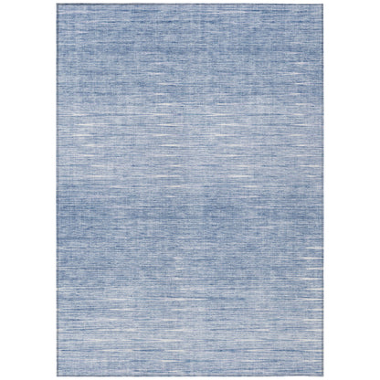 10' X 14' Denim Blue And Blue Abstract Washable Indoor Outdoor Area Rug